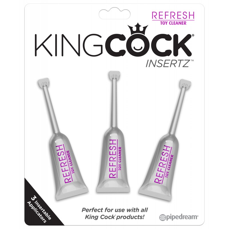 King Cock Refresh Toy Cleaner Insertz - 3 Pack
